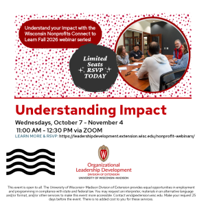 Understanding Impact: An Introduction to Evaluating Nonprofit Programs – Oct. 7 – Nov. 4